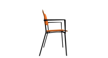 SQUARE PLASTOVÝ bez područek černé nohy oranžováB