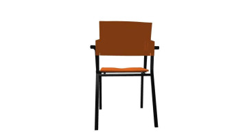 SQUARE PLASTOVÝ bez područek černé nohy oranžováD