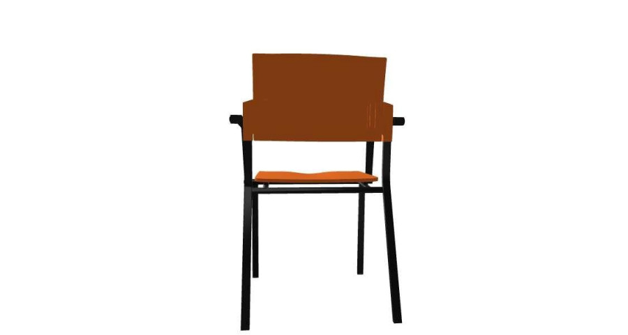 SQUARE PLASTOVÝ bez područek černé nohy oranžováD
