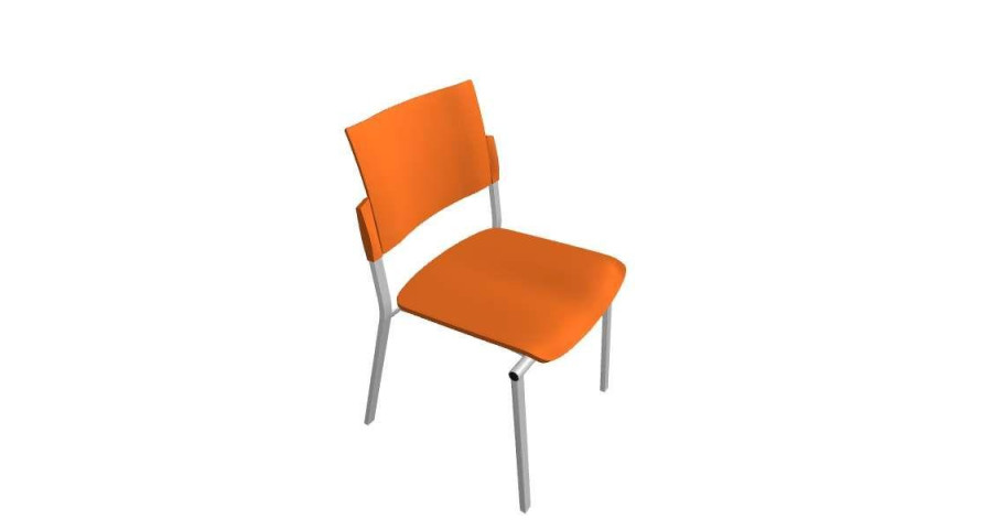 SQUARE PLASTOVÝ bez područek oranžová