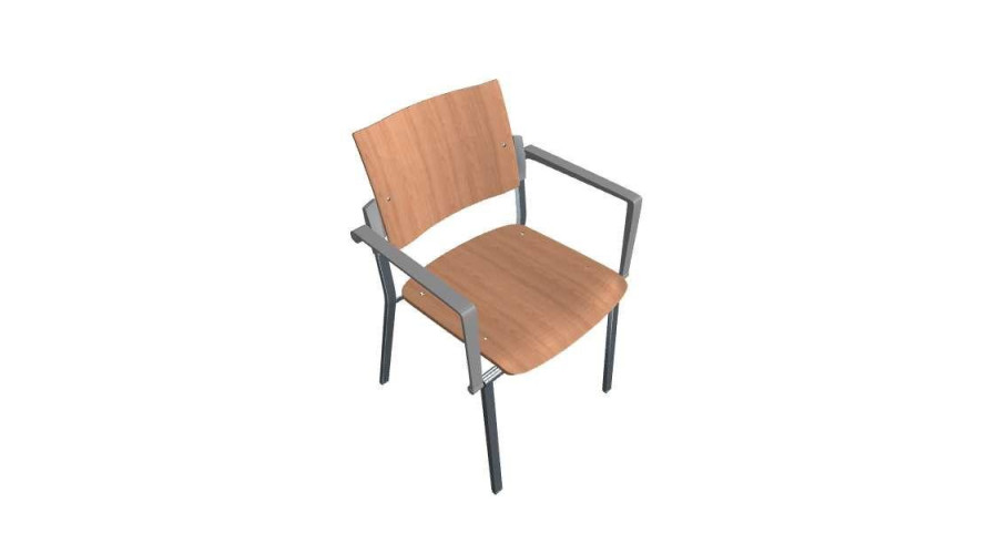 SQUARE DŘEVĚNÝ s područkami šedé