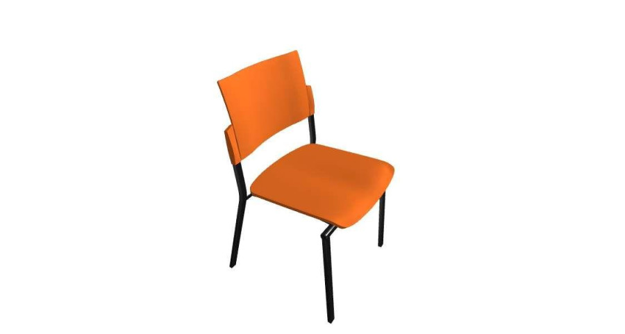 SQUARE PLASTOVÝ bez područek černé nohy oranžová